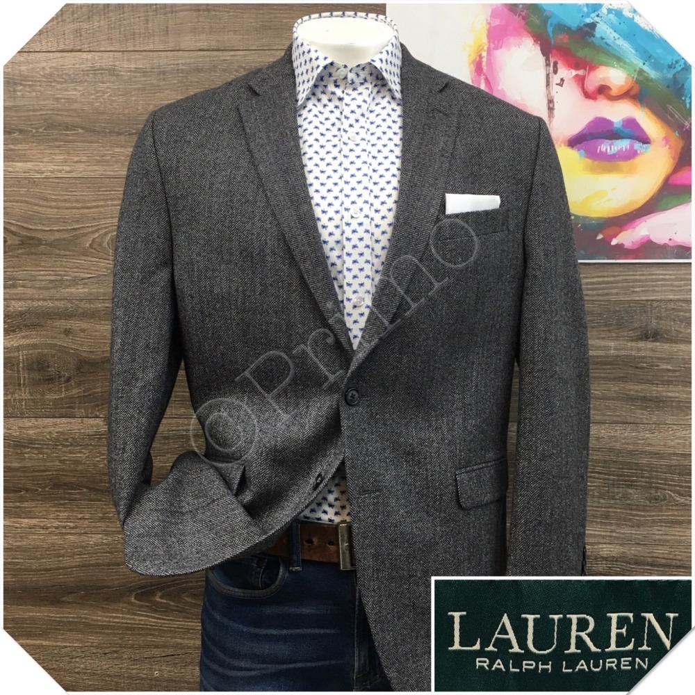 RALPH LAUREN Mens Wool Blazer Sport Coat Casual Jacket Size 44R Classic Suit